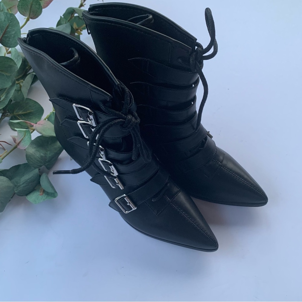 Strange Cvlt Coven Vegan Leather Boots in Black - Picture 5 of 11